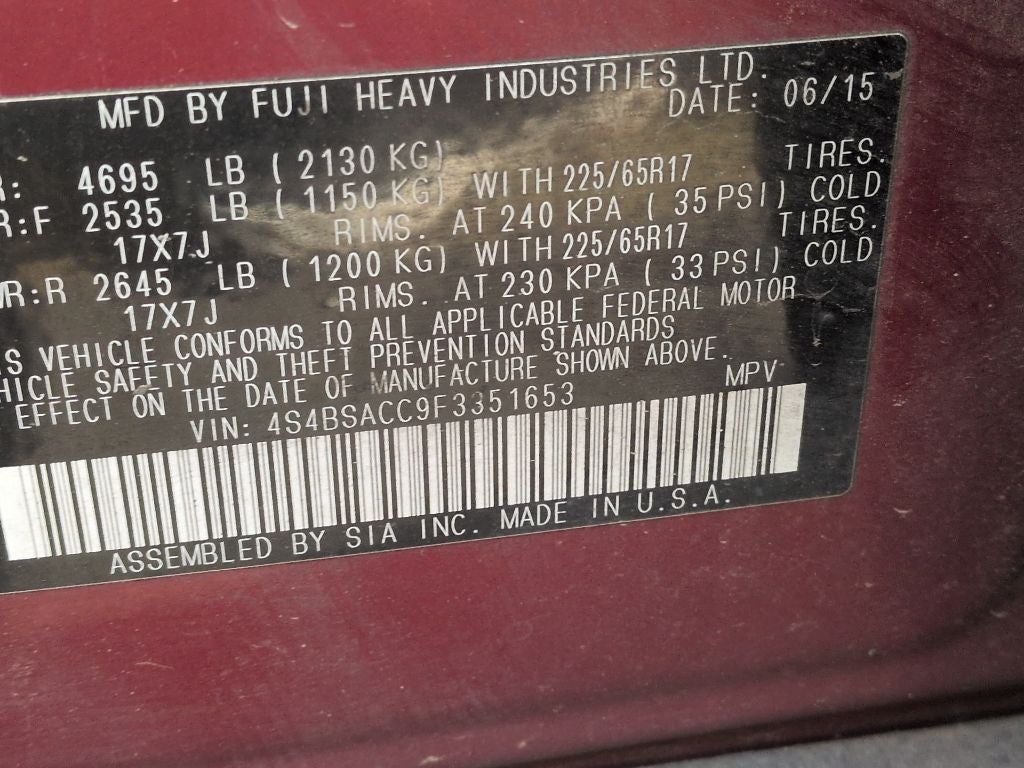 2015 Subaru Outback 2.5i Premium