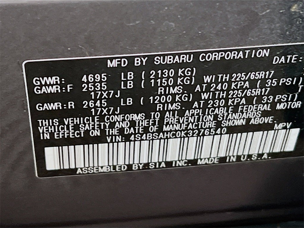 2019 Subaru Outback 2.5i Premium