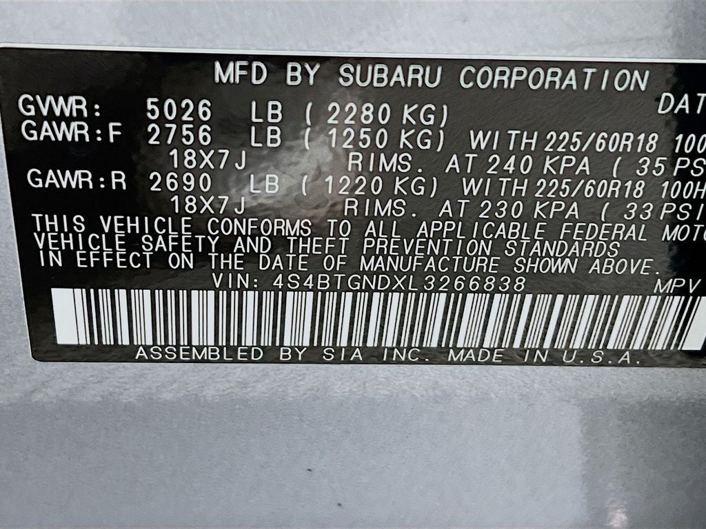 2020 Subaru Outback Limited XT