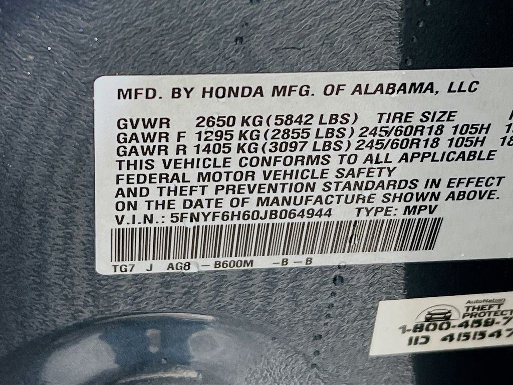 2018 Honda Pilot EX-L w/Honda Sensing