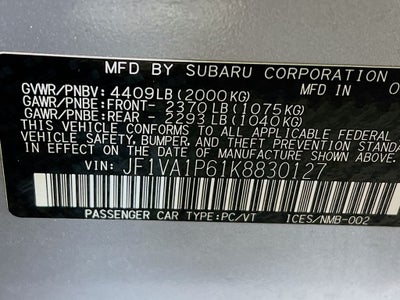 2019 Subaru WRX Limited