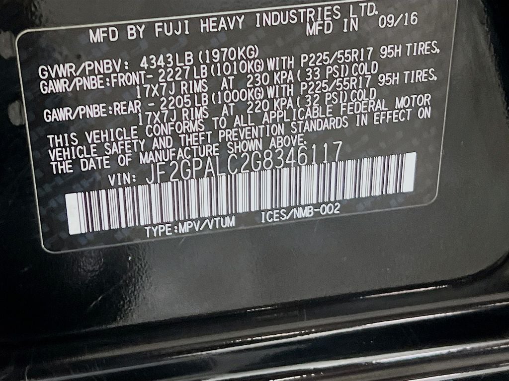 2016 Subaru Crosstrek 2.0i Limited