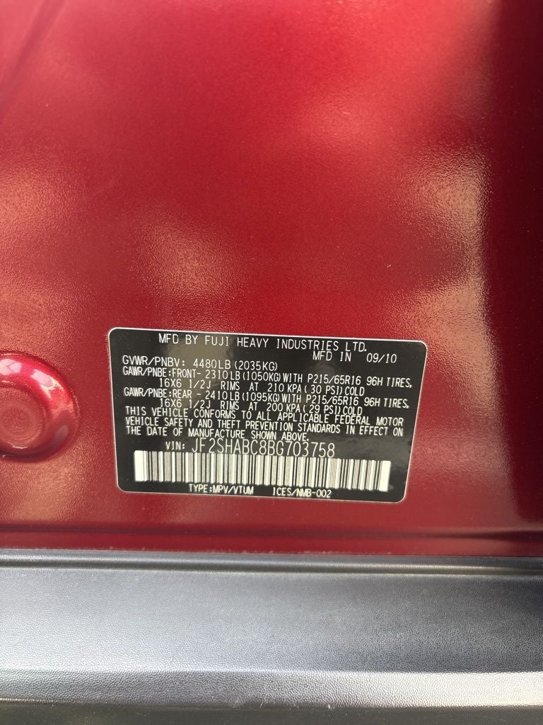 2011 Subaru Forester 2.5X