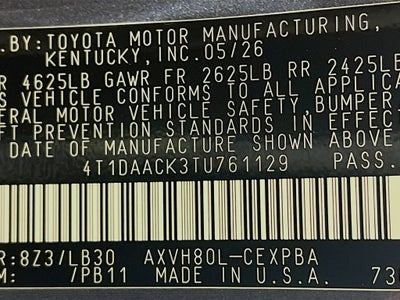 2026 Toyota Camry XSE S