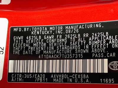 2026 Toyota Camry SE S