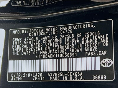 2026 Toyota Camry XLE D