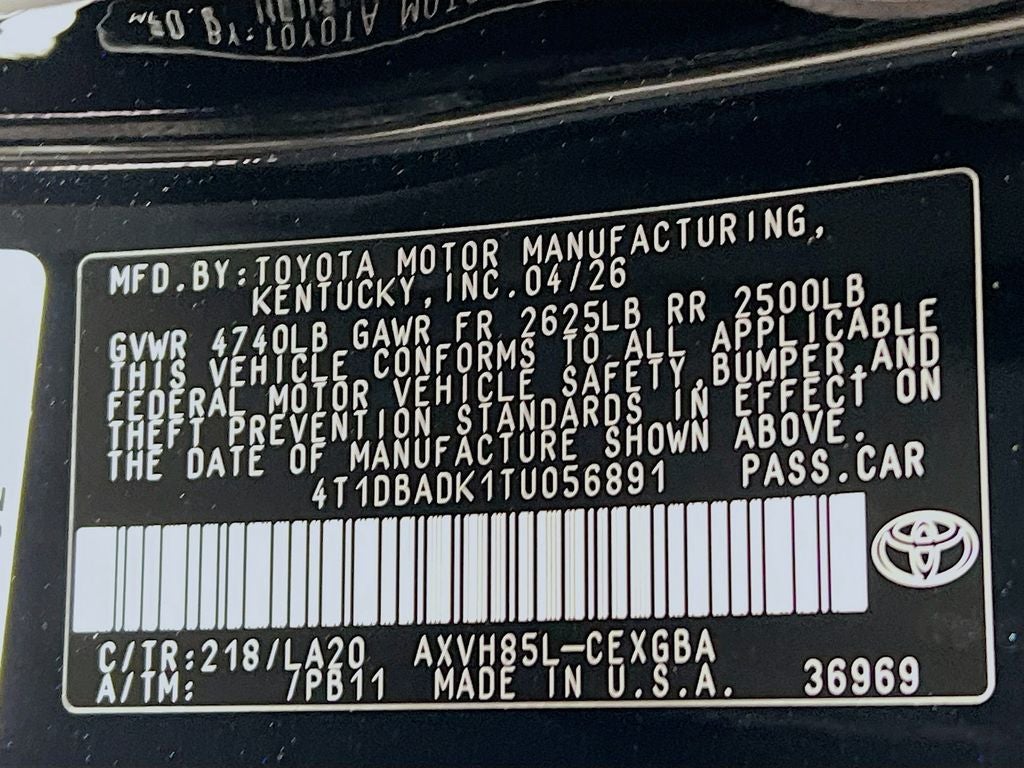 2026 Toyota Camry XLE D