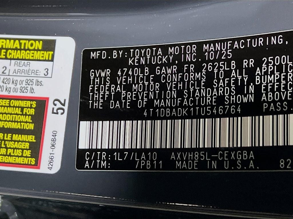 2026 Toyota Camry XLE S