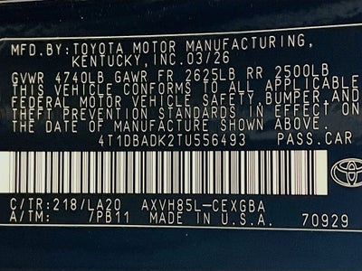 2026 Toyota Camry XLE S