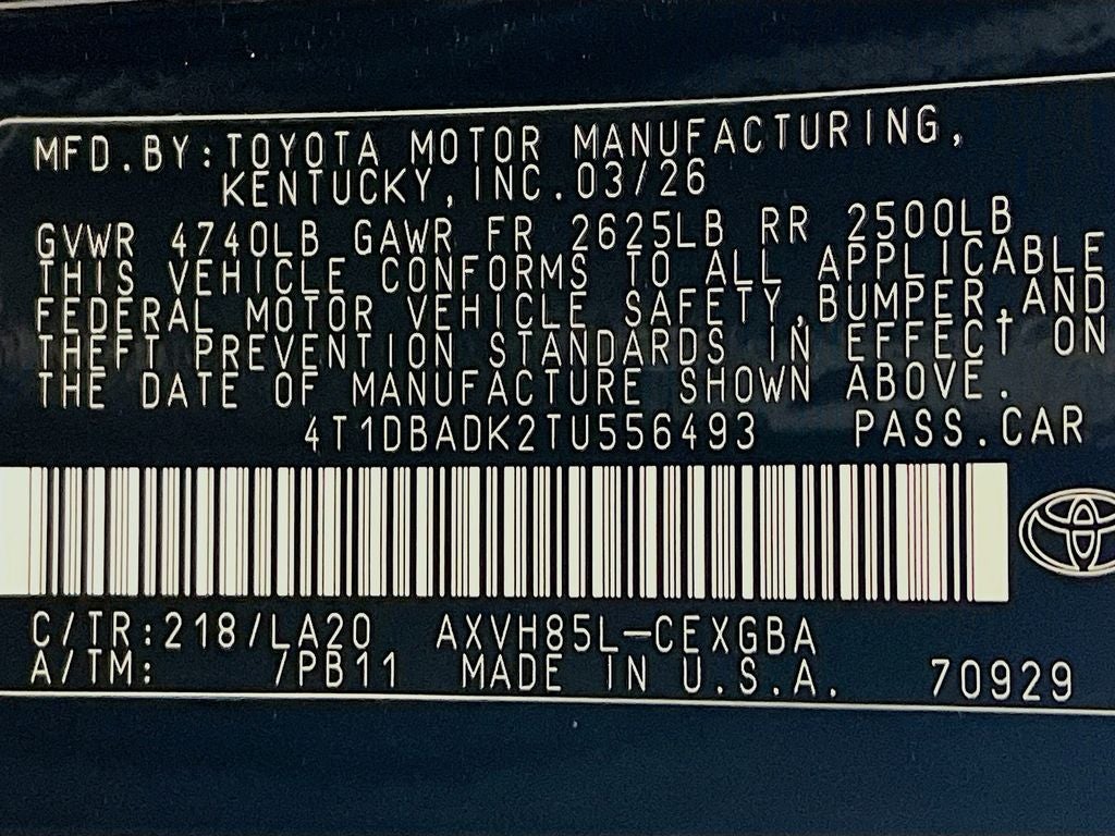 2026 Toyota Camry XLE S