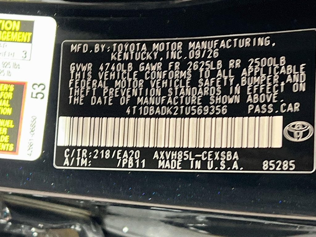2026 Toyota Camry SE Nightshade S