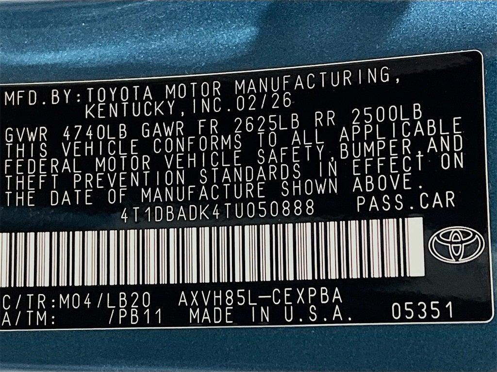 2026 Toyota Camry XSE S