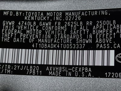 2026 Toyota Camry XSE D