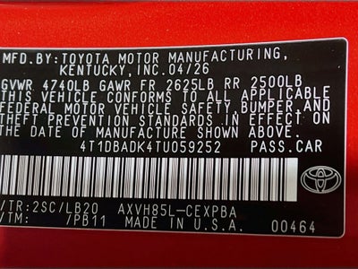 2026 Toyota Camry XSE