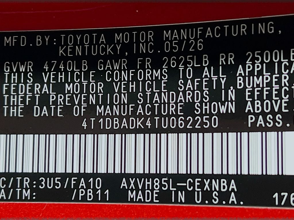 2026 Toyota Camry LE