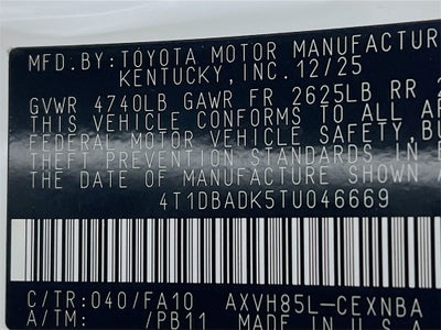 2026 Toyota Camry LE