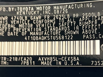 2026 Toyota Camry SE Nightshade S