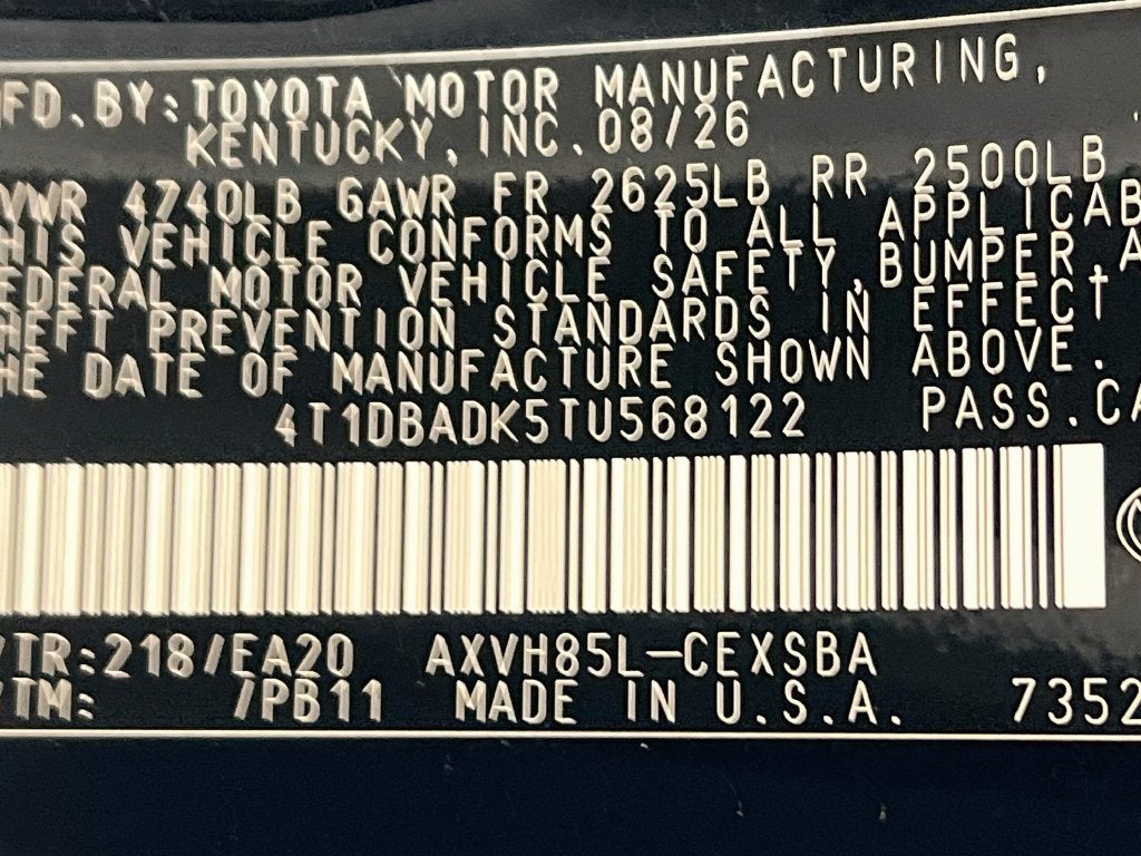 2026 Toyota Camry SE Nightshade S