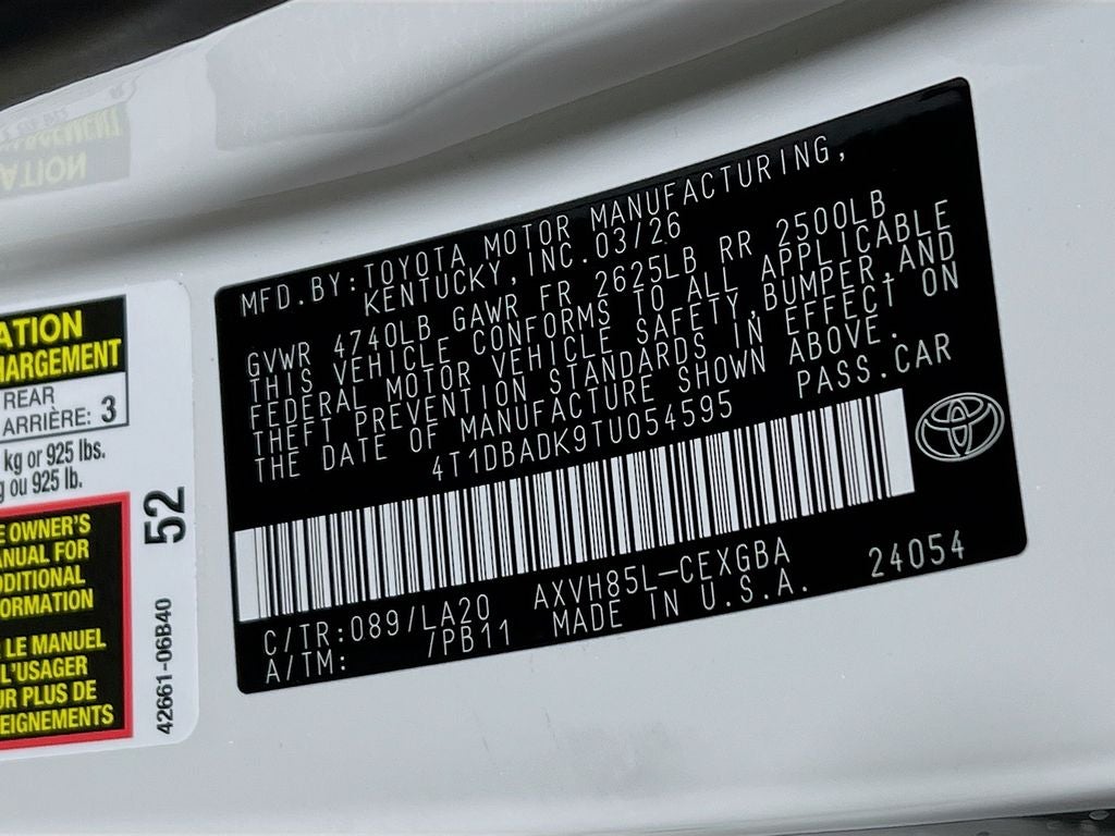 2026 Toyota Camry XLE S