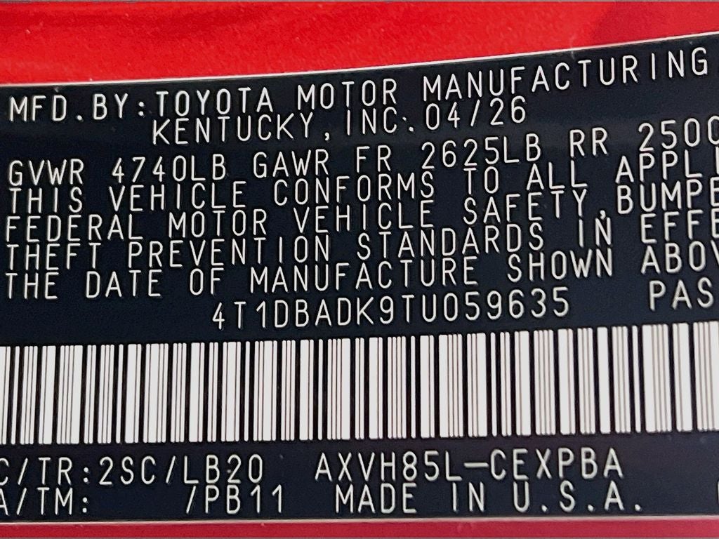 2026 Toyota Camry XSE