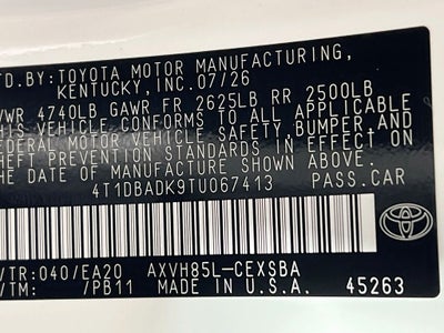 2026 Toyota Camry SE Nightshade S