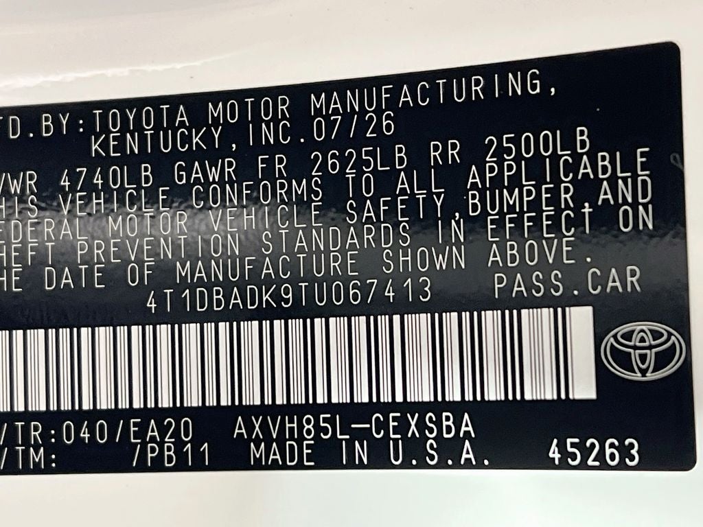 2026 Toyota Camry SE Nightshade S