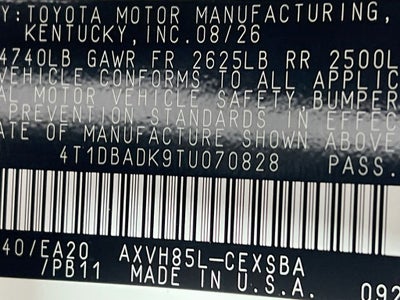 2026 Toyota Camry SE Nightshade S