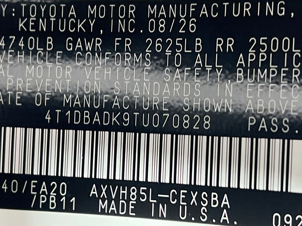 2026 Toyota Camry SE Nightshade S