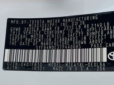 2026 Toyota Corolla LE D