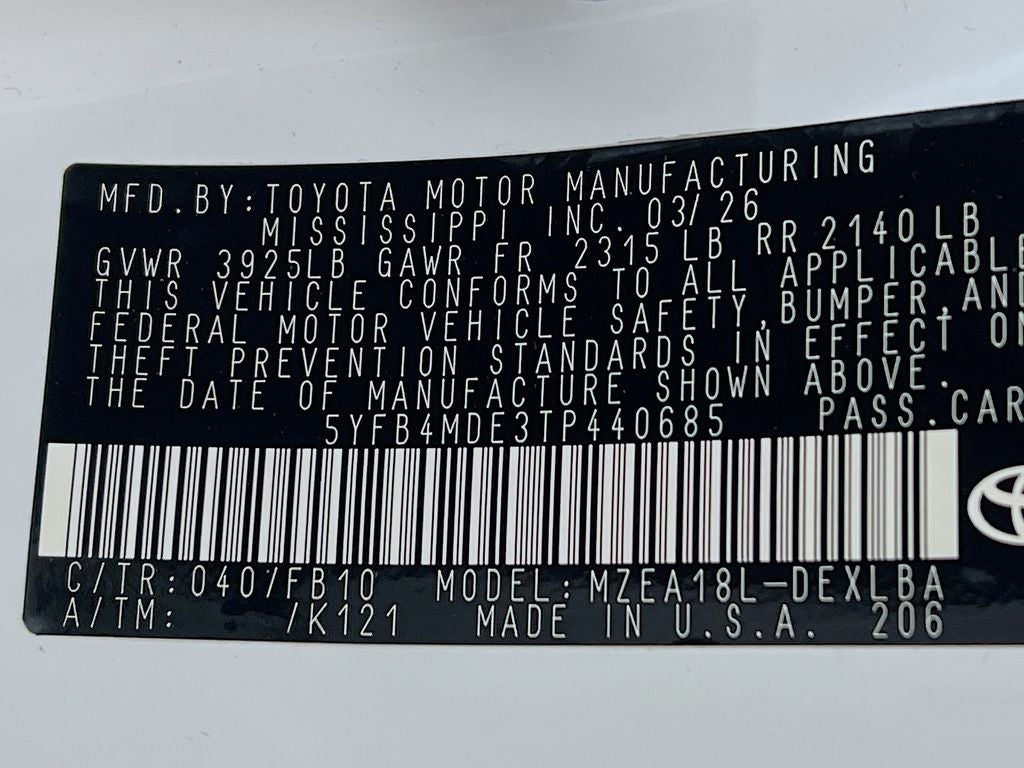 2026 Toyota Corolla LE D