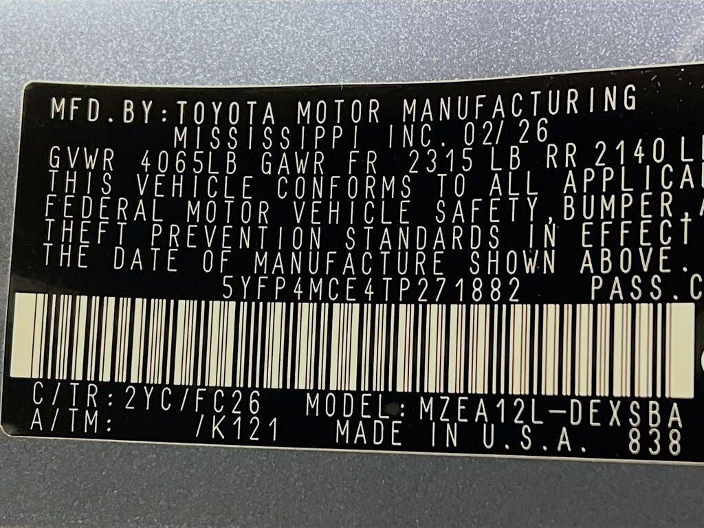 2026 Toyota Corolla SE S