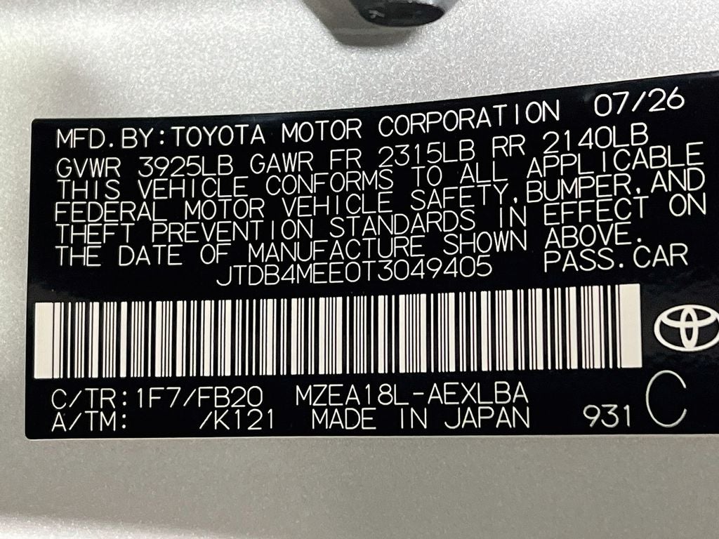2026 Toyota Corolla LE S