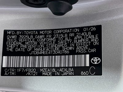 2026 Toyota Corolla LE