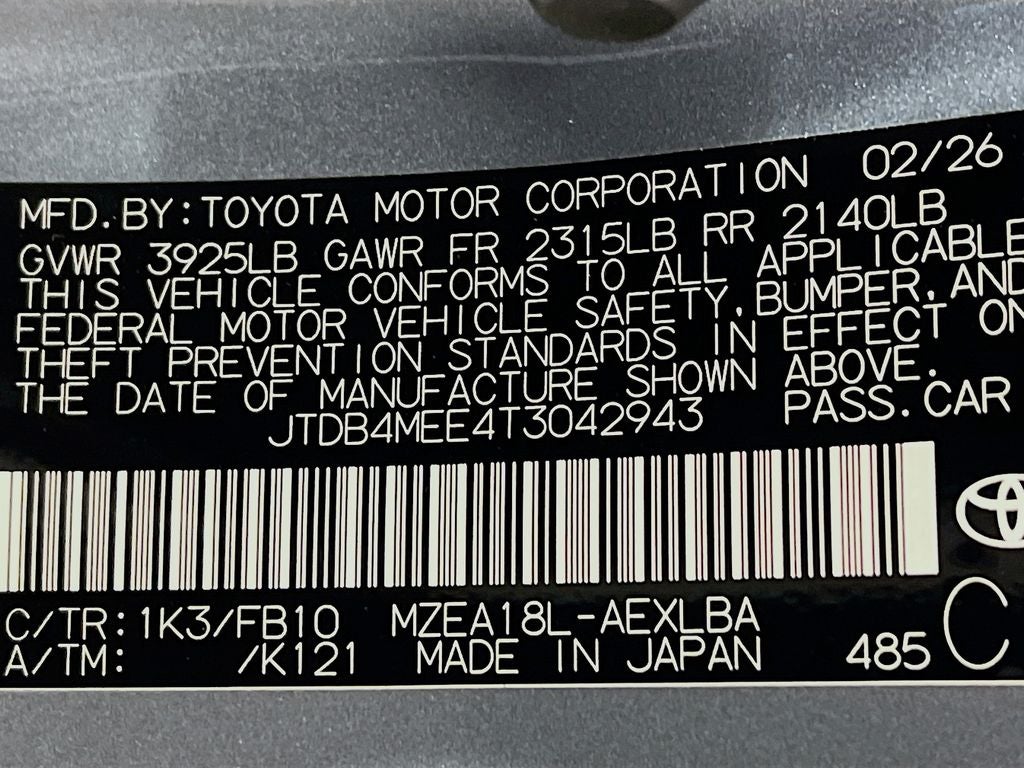 2026 Toyota Corolla LE S