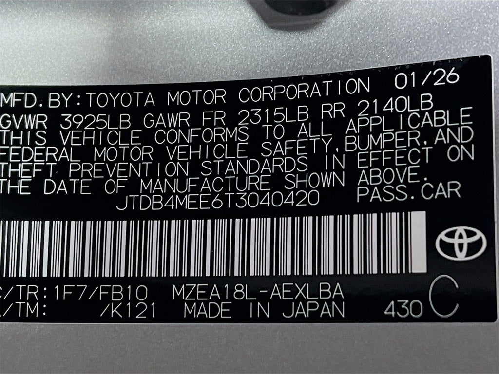 2026 Toyota Corolla LE S