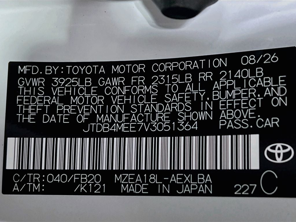2027 Toyota Corolla LE S