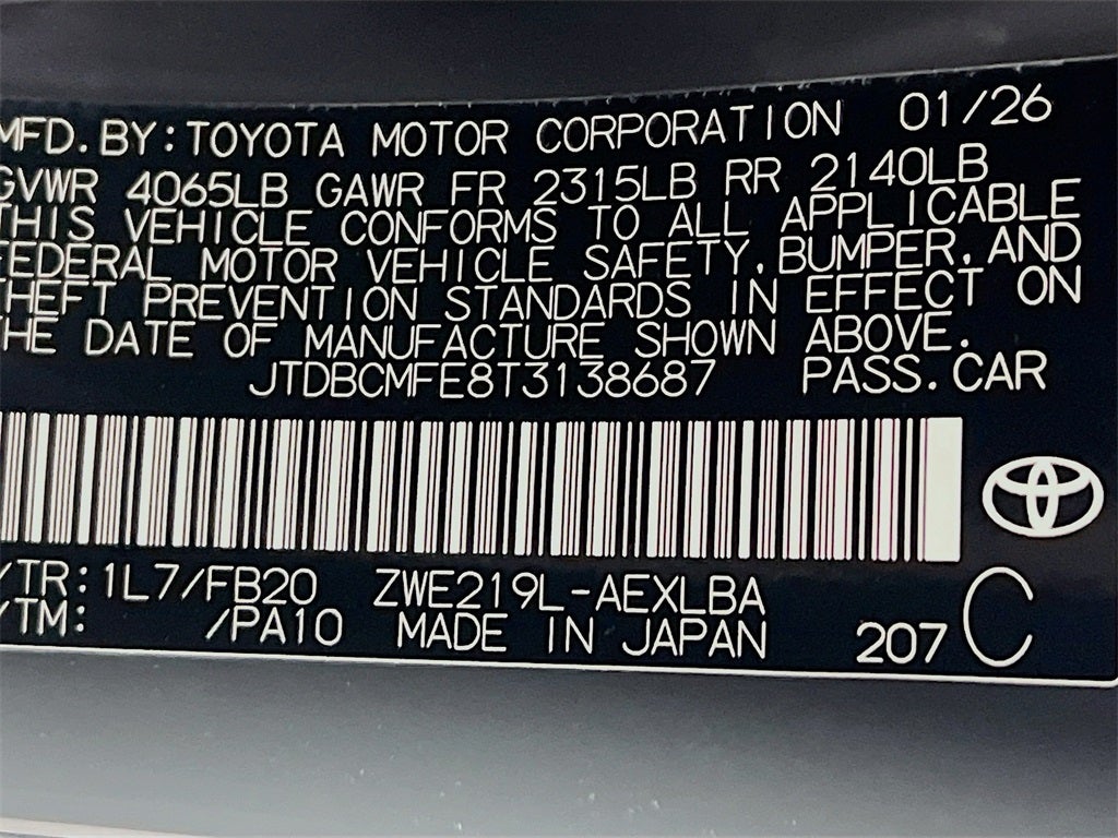 2026 Toyota Corolla Hybrid LE D