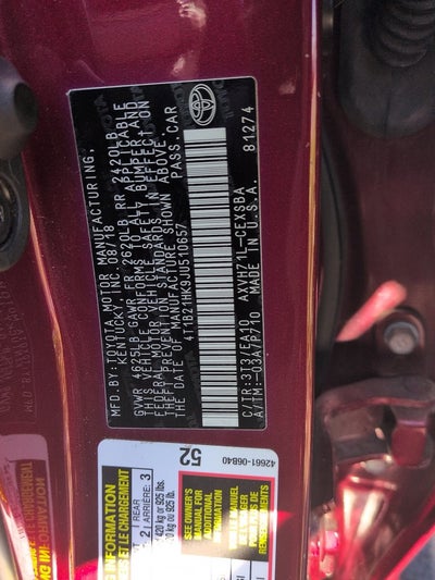 2018 Toyota Camry Hybrid SE