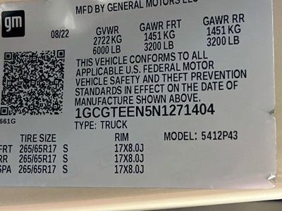 2022 Chevrolet Colorado ZR2