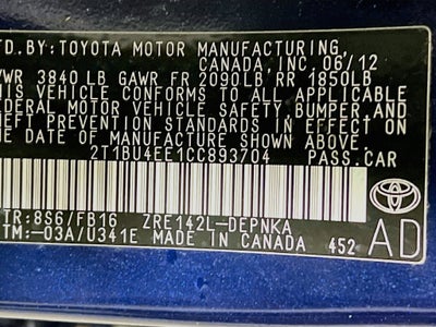2012 Toyota Corolla LE