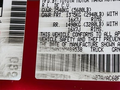 2022 Toyota Tacoma SR V6