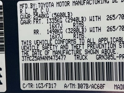 2022 Toyota Tacoma TRD Off-Road V6