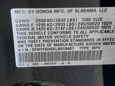 2020 Honda Pilot Touring 7 Passenger
