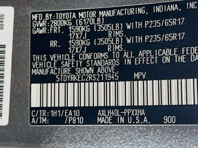 2024 Toyota Sienna XLE 8 Passenger