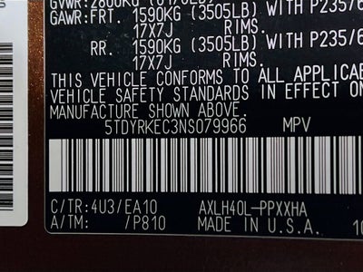 2022 Toyota Sienna XLE 8 Passenger