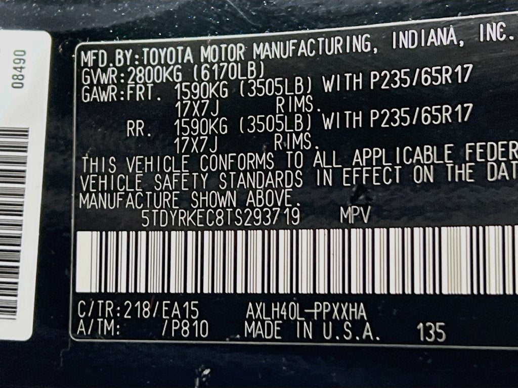 2026 Toyota Sienna XLE 8 Passenger