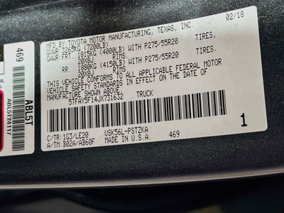 2018 Toyota Tundra Platinum 5.7L V8