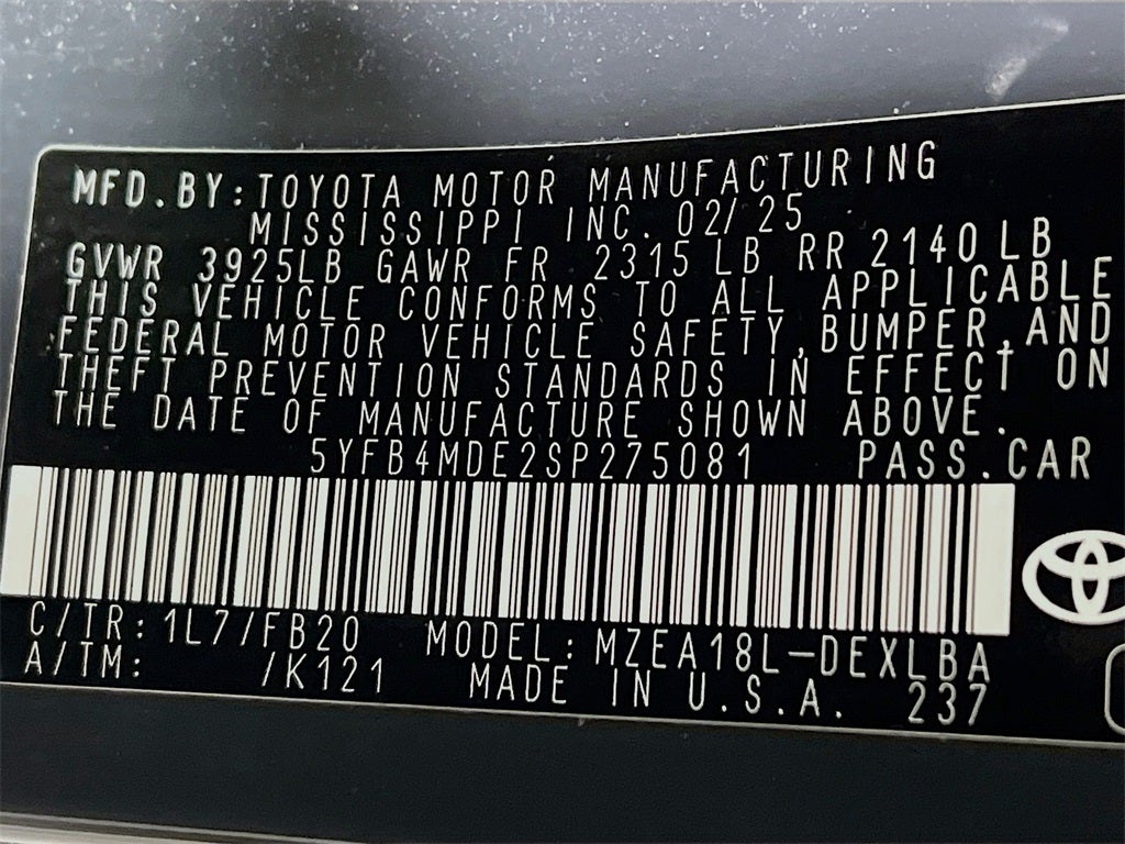 2025 Toyota Corolla LE