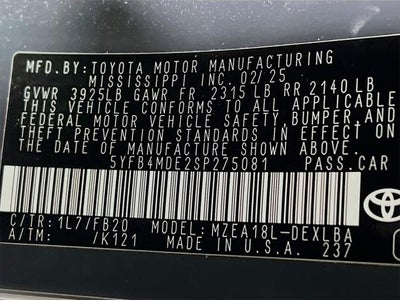 2025 Toyota Corolla LE