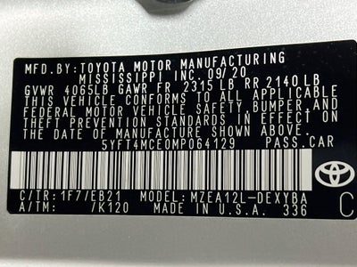 2021 Toyota Corolla XSE